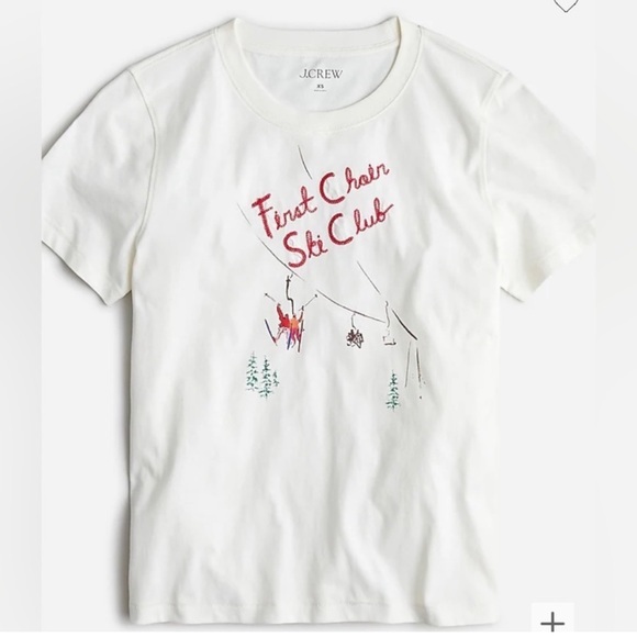 J. Crew Tops - NEW! J. Crew tee, First Chair Ski Club Graphic🎿⛷️